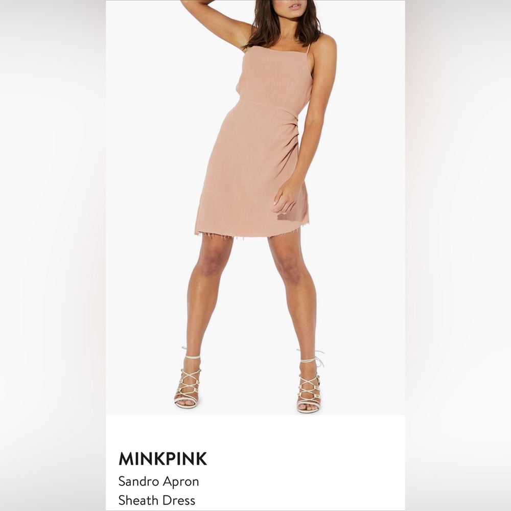 NWT MINKPINK Sandro Apron Sheath Dress in CLAY